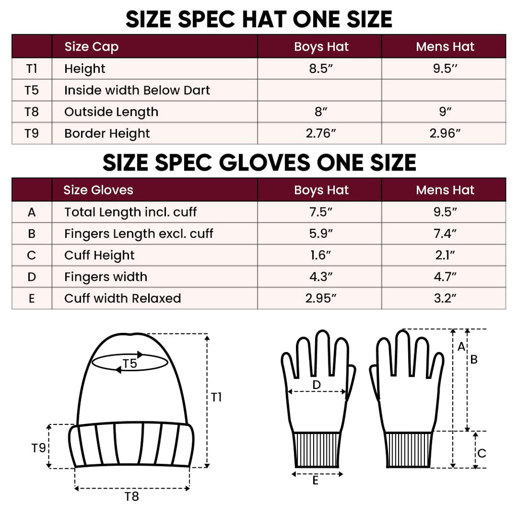 Ultra Game Nfl Mens Womens Super Soft Winter Beanie Knit Hat With Extra Warm Touch Screen Gloves, Arizona Cardinals, Team Color