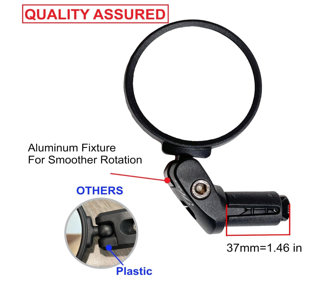 Hafny Bar End Bike Mirror, Hd, Blast-Resistant, Glass Mirror, Hf-Mr090, Hf-M951-Fr03, Hf-M952-Fr03 (Silver Glass, 60Mm)