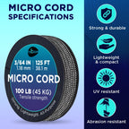 Teceum Micro Paracord - Urban Camo - 1.18 Mm X 125 Ft - Micro Utility Cord - Thin Braided Paracord Rope Nylon Polyester - Wind C