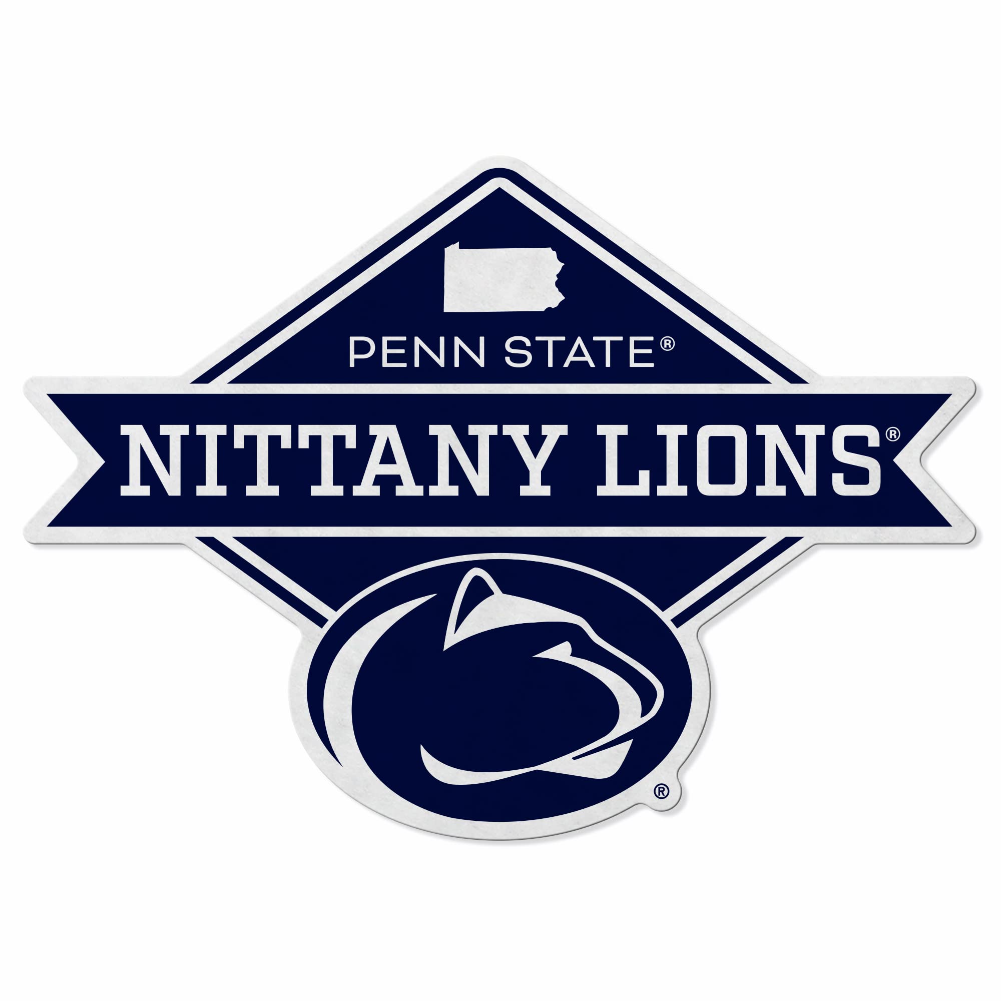 Rico Industries Ncaa Penn State Nittany Lions Diamond Shape Cut Pennant - Home And Living Room D  Cor - Soft Felt Ez To Hang