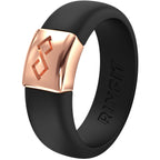 Rinfit Silicone Rings For Women - Silicone Wedding Bands Women - Infinity Ring With Metal Plate - Rubber Rings Women - Metalnfin