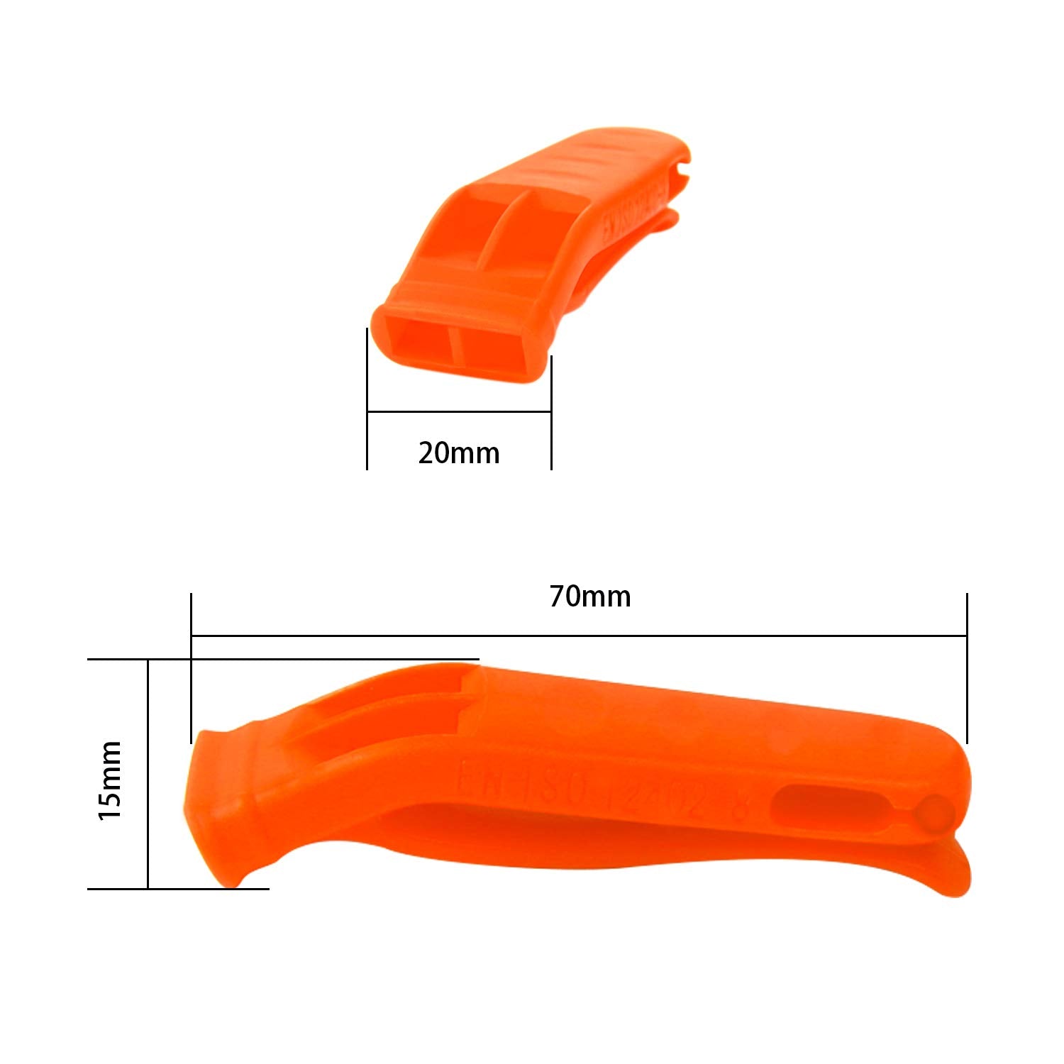 Augsun 10 Pcs Safety Whistle Marine Whistle Plastic Whistles With Lanyard For Emergency (Red And Orange)