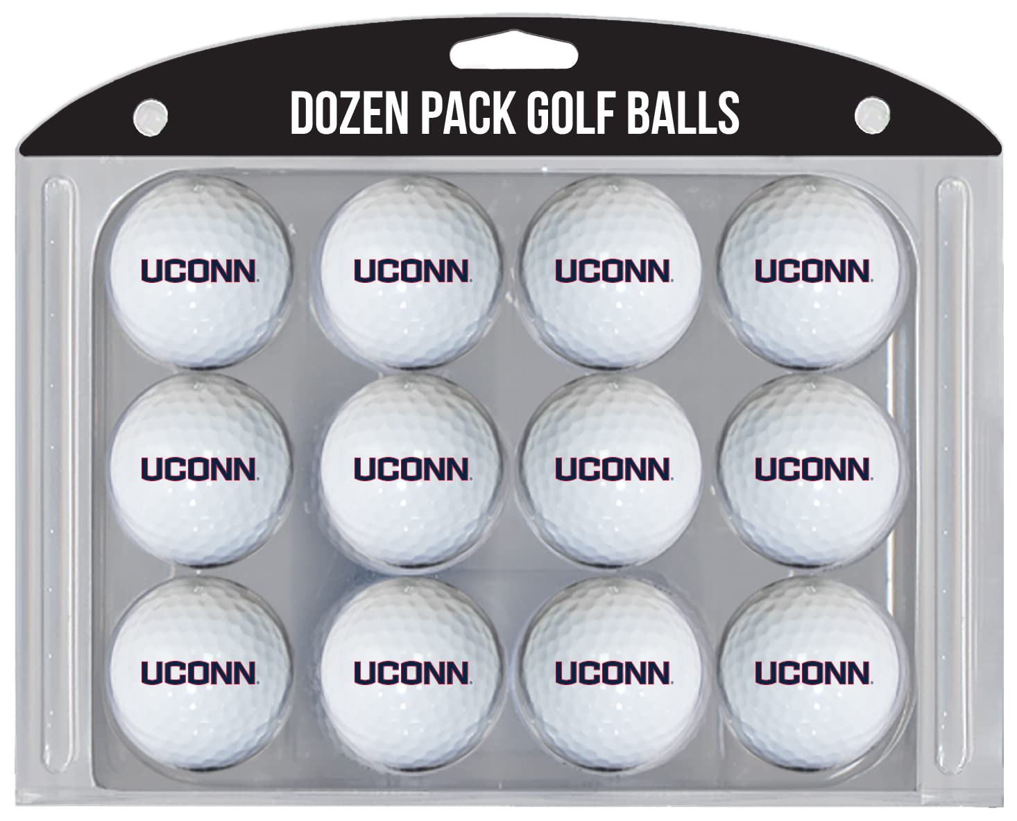 Team Golf NCAA Connecticut Huskies Golf Balls, 12 Pack Dozen Regulation Size Golf Balls, 12 Pack, Full Color Durable Team Imprin
