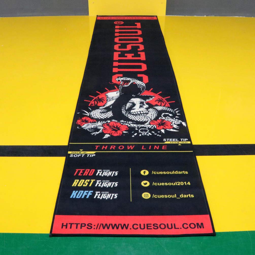 CUESOUL Heavy Duty Darts Mat Includes Both Official Soft & Steel Tip Throwline Snake