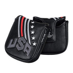 Big Teeth Golf Putter Cover Square Half Heel Shaft Mallet Putter Head Covers Usa Stripe And Star Fit For Most Brand Golf Putters