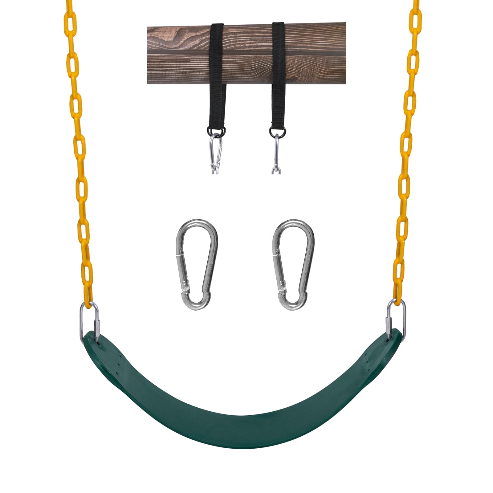 Sunnyglade Swings Seats Heavy Duty with 66 Chain,Playground Swing Set Accessories Replacement with Snap Hooks and Hanging Strap 
