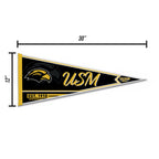 Rico Industries Ncaa Southern Mississippi Golden Eagles Classic 12'' X 30'' Felt Wall D  Cor Pennant - Great For Home/Bed Room/M