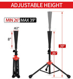 Fdls Baseball Batting Tee For Adults And Youth Teens, Portable Tripod Stand Base Tee Easy Adjustable Height 26 To 39 Inches For