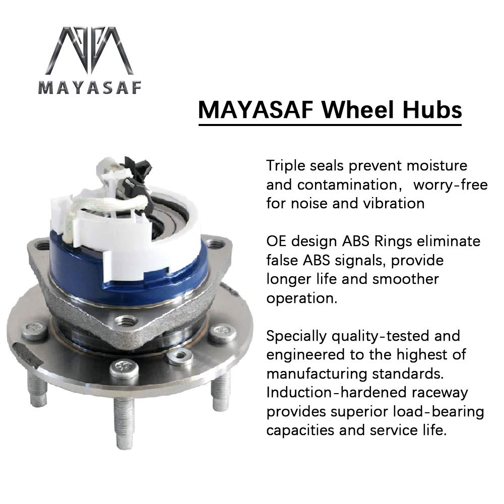 Mayasaf 513121X2 Axle Bearing Front Wheel Hub And Bearing Assembly 5 Lug Wabs For Chevy Impala Venture, For Buick Century, For C
