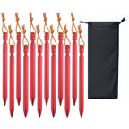Keovoker 12 Pack Tent Stakes, 7-Inch Ultralight Aluminum Ground Pegs With Reflective Pull Ropes, Tri-Beam Stake In A Carrying Ba