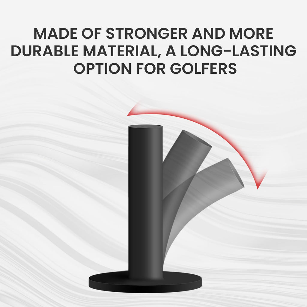 Finger Ten Golf Rubber Tee Driving Range Value 5 Pack All 1.5'' For Indoor Outdoor Practice Mat, Tee Adaptor Black Tee Holder Se