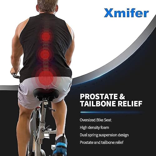 Xmifer Oversized Bike Seat, Comfortable Bike Seat - Universal Replacement Bicycle Saddle - Waterproof Leather Bicycle Seat With