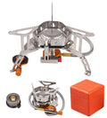 Dzrzvd Windproof Portable Backpacking Stove Burner With Piezo Ignition,Stove Adapter,Plastic Storage Box,Strong Firepower,Lightw