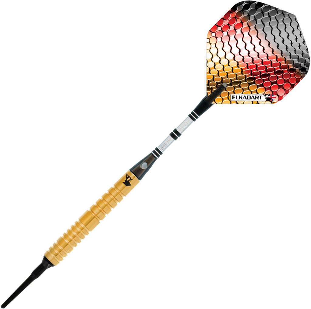 Elkadart Titanium 90% Tungsten Soft Tip Darts With Storage/Travel Case, Gold, 18 Grams,One Size