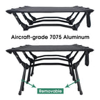 Yougym Campnacht Ultralight Camping Cot With Leg Extenders, Aluminum Lightweight Folding Cot For Adults, Portable Backpacking Co