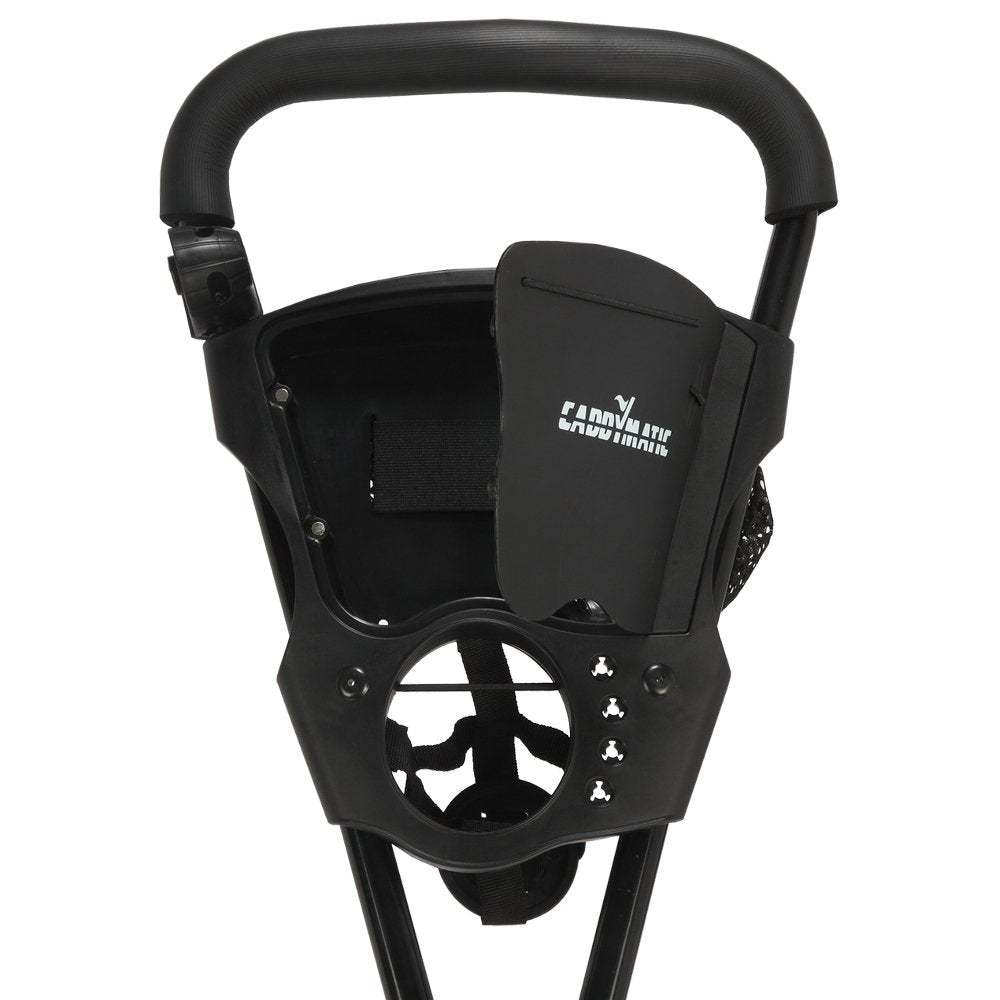 Caddymatic Golf Continental 3 Wheel Folding Golf Push/Pull Cart Black/Red