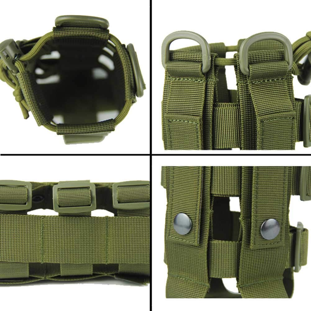 Patiosguard Tactical Water Bottle Pouch For Molle Systems, Adjustable Outdoor Sports Kettle Carrier Holder (Green)