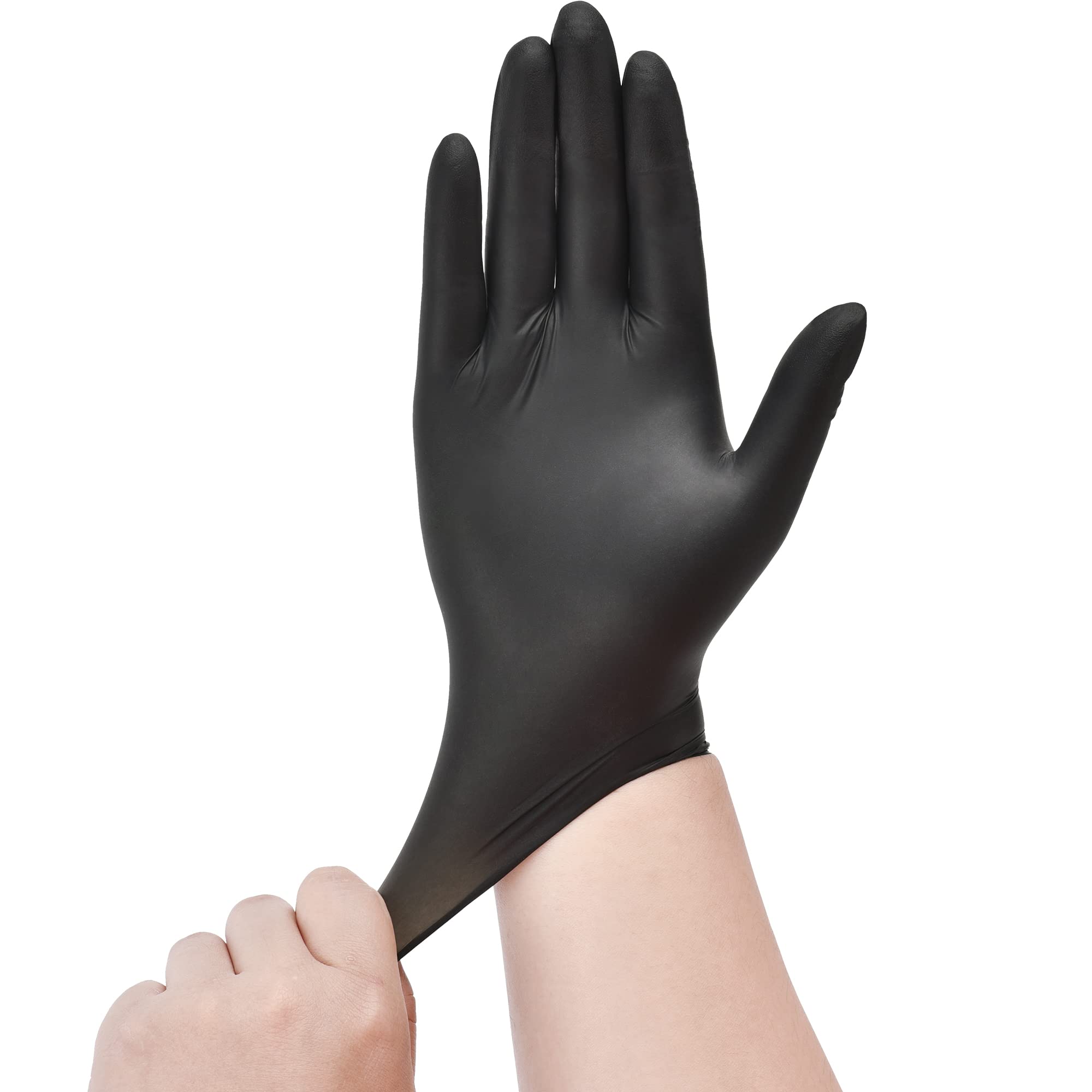 Swiftgrip Disposable Nitrile Exam Gloves, 3-Mil, Black Nitrile Gloves Disposable Latex Free For Medical, Cooking  Esthetician, F