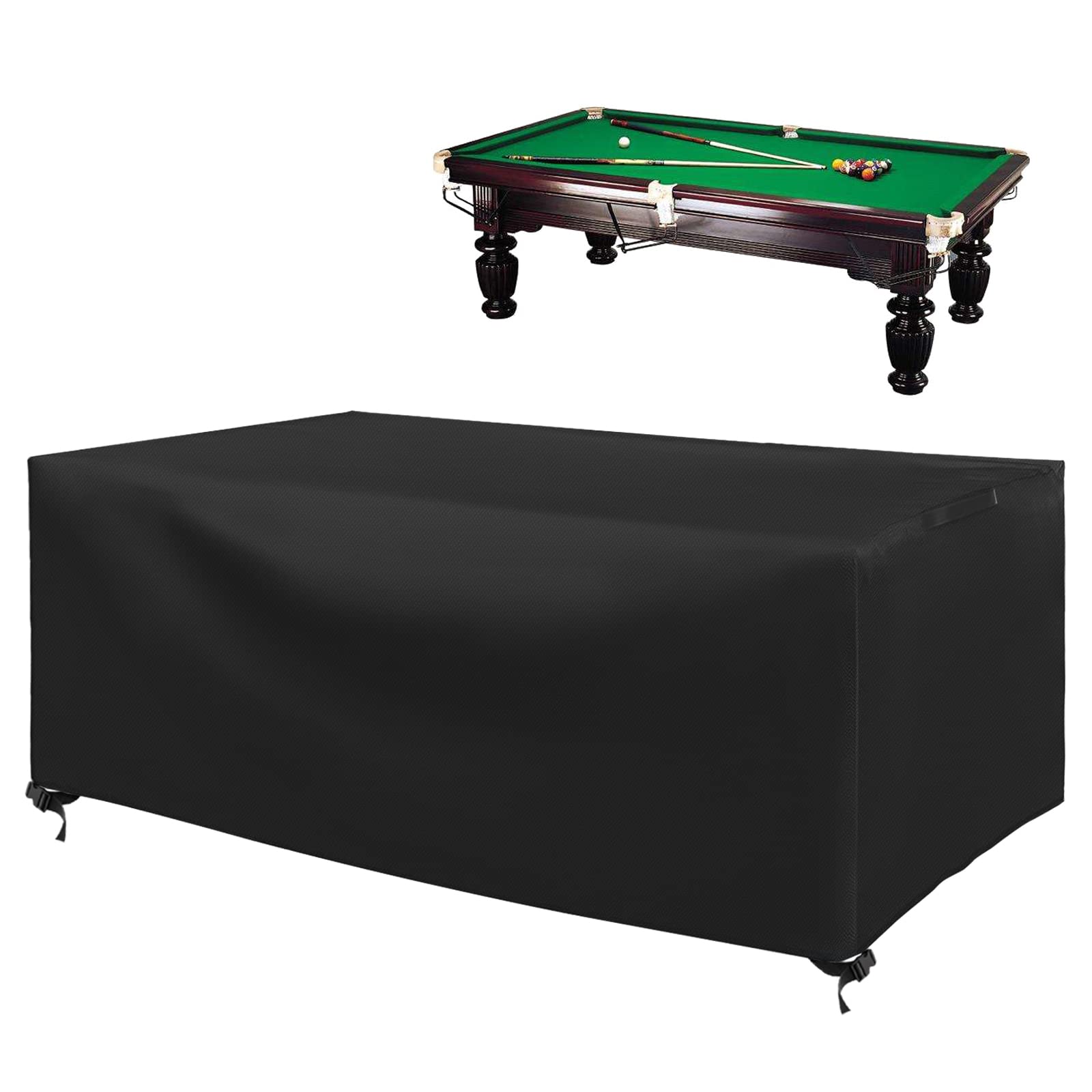 CHINCHILLA 7/8/9 ft Pool Table Cover, Waterproof Sunscreen Billiard Cover Polyester Fabric,for Snooker Billiard Table Cover (9ft
