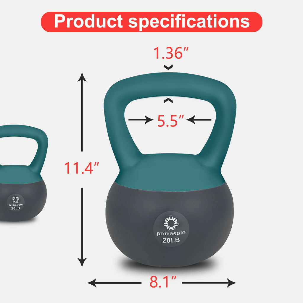 Primasole Soft Kettlebell Shook Resistance base. Anti Slip hand Kettlebell weights for Home workout anti-impact Kettlebells dumb