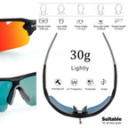Polarized Sports Sunglasses For Men Women With 5 Interchangeable Lenes For Cycling Sunglasses Running Baseball Golf Softball Dri