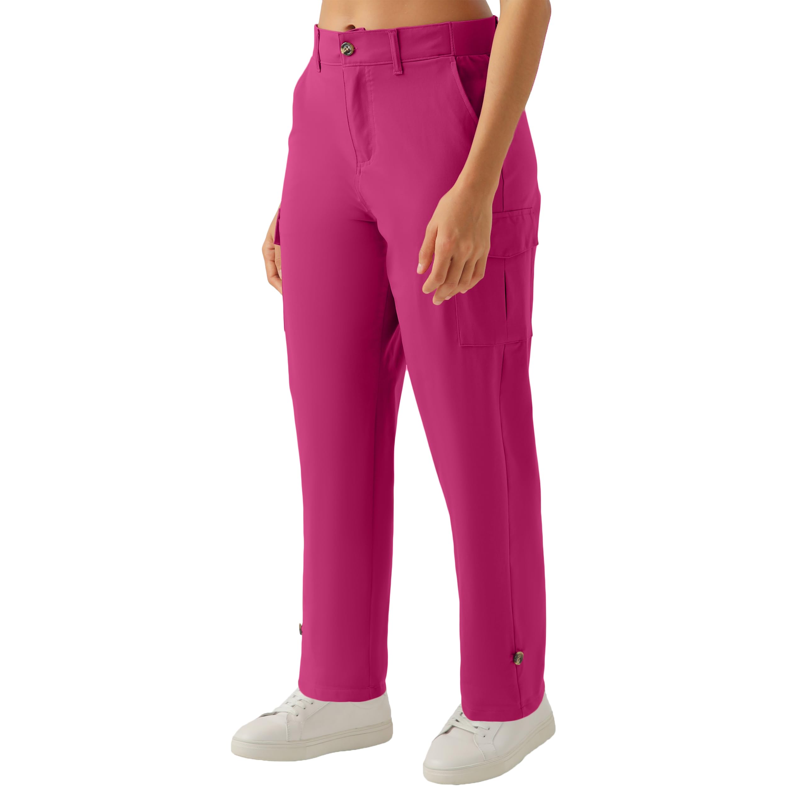 zsenoxaxi Womens Lightweight Hiking Pants Stretchy Quick Dry Capri Cargo Pants with Pockets for Golf Casual Travel Outdoor(Toma