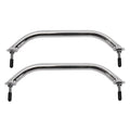 YaeMarine 2-Pack Boat Marine Grab Handle Hand Rail Polished Stainless Heavy Duty Oval Handle Hand Rail with Flange & Stud (12 L)