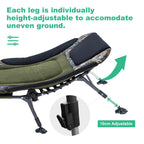 Campnacht Folding Camping Cot With Mattress For Adults, Heavy Duty Military Bed With Carry Bag, 180? Adjustable Reclining Outdoo