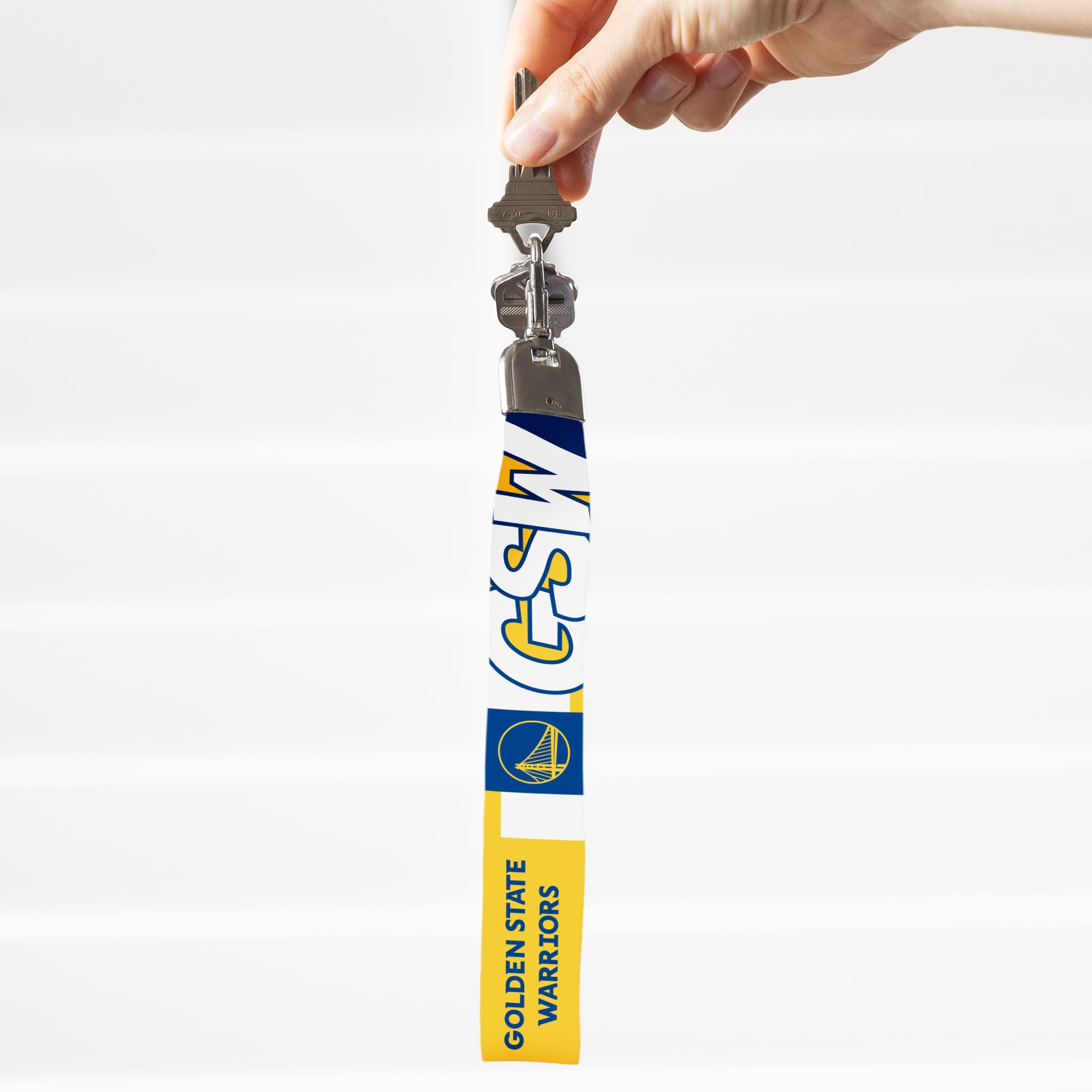 Rico Industries Nba Basketball Golden State Warriors Wrist Lanyard Key Chain, Cute Wristlet Strap Keychain Holder For Women Men