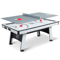 EastPoint Air Hockey Table - 80-Inch, White - LED Scoring & Stadium Sound for Arcade Games - Quick Table Tennis Conversion & Air