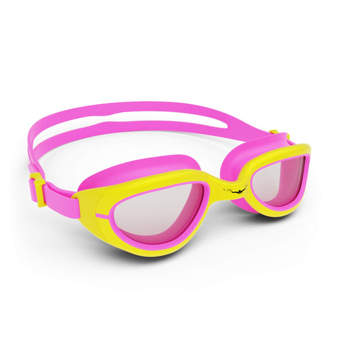 Aqtivaqua Kids Swim Goggles Swimming Goggles For Kids Youth Childrens Boys Girls (Hotpink/Yellow Colour)