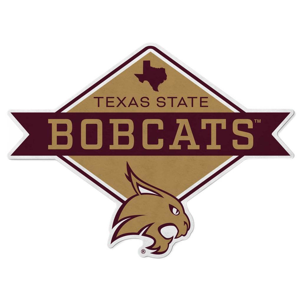 Rico Industries Ncaa Texas State Bobcats Diamond Shape Cut Pennant - Home And Living Room D  Cor - Soft Felt Ez To Hang,20.5 X 1