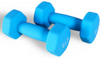 Fitvids Neoprene Dumbbell Hand Weights, Anti-Slip, Anti-Roll, Hex Shape Colorful, 6-Pound, Pair