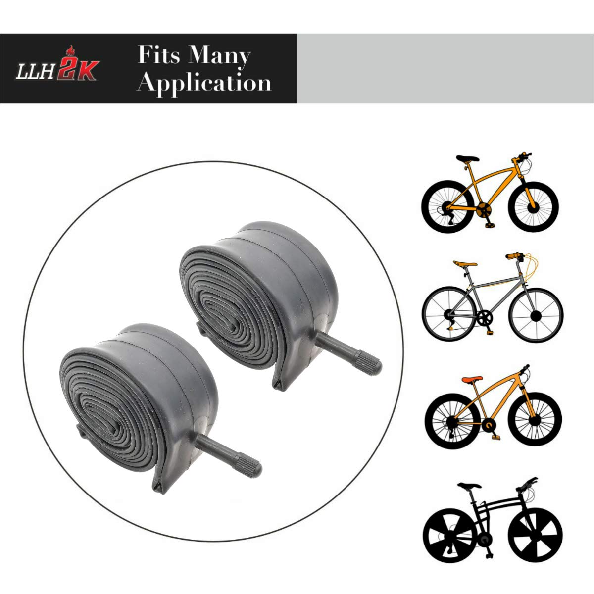 24 Inch Bike Tube 24 Bike Tube 24 X 1.95/1.75/2.10/2.125 Bike Inner Tube 2 Pack -Schrader Valve With 3 Tire Levers 6 Round Patch