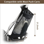 Golf Push Cart Accessories - Golf Push Cart Backside Extension Storage Bag With Top-Closing Lid, Access To The Items Easily, Bla