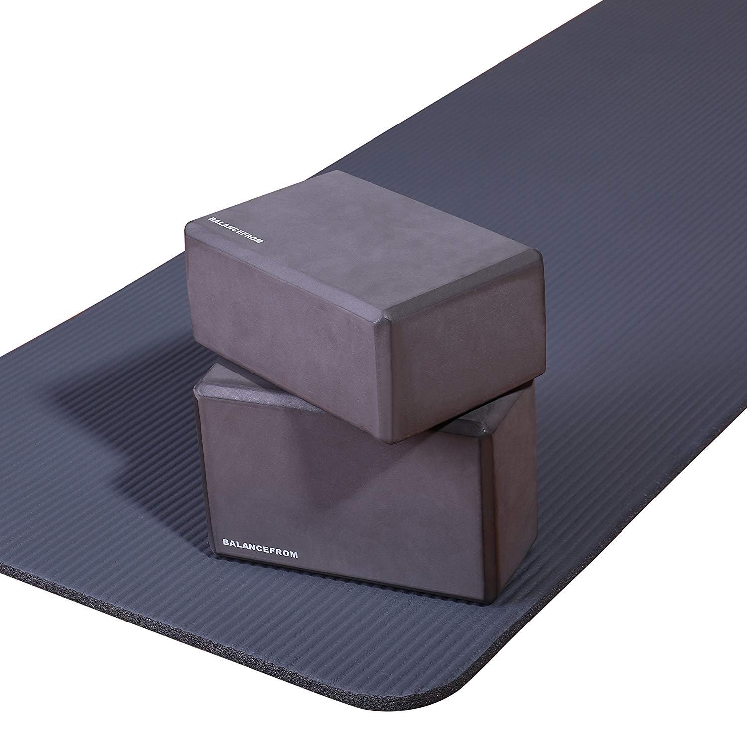Fitvids All Purpose 1/2-Inch Extra Thick High Density Anti-Tear Exercise Yoga Mat With Carrying Strap, Gray