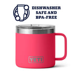 Yeti Stainless Steel Rambler Drinking_Cup, Vacuum Insulated, With Magslider Lid, 14 Ounces, Bimini Pink