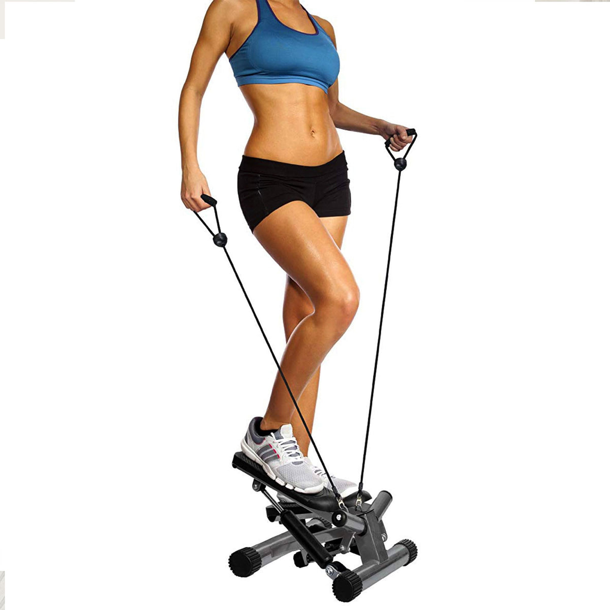 BalanceFrom Mini Stepper Exercise Machine, 300 Pound Weight Capacity  Compact Home Gym Equipment with Resistance Bands, LCD Mon