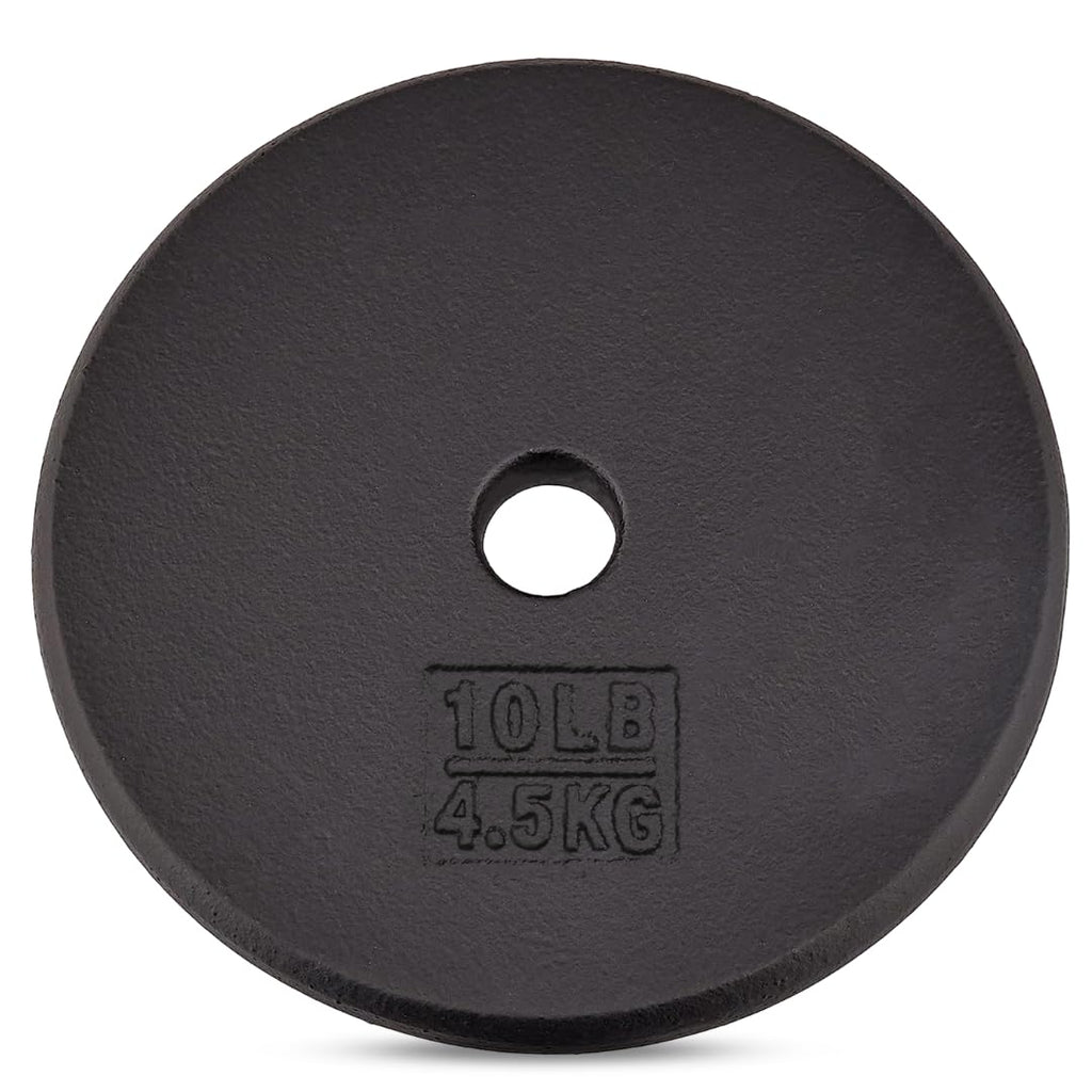 Yes4All 1-Inch Cast Iron Weight Plates For Dumbbells - Standard Weight Disc Plates (10 Lbs, Single)