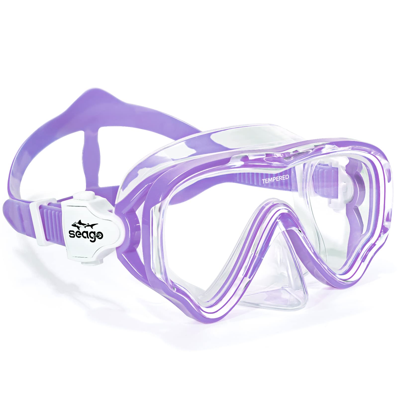 Seago Swimming Mask Swim Diving Scuba Mask Snorkel Gear for Kids Boys Girls Youth, Anti-Fog 180 Panoramic View Soft Silicone Ski