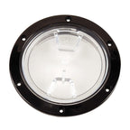 Beckson 4'' Clear Center Screw Out Deck Plate - Black