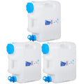 Redswing 3 Pack 4.9 Gallon/18.5L Portable Water Container With Spigot, Water Storage Carrier For Camping Outdoor Hiking Backpack