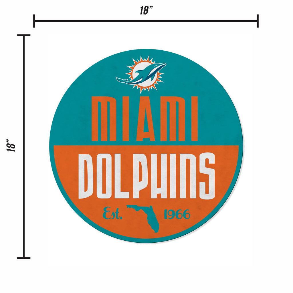 Rico Industries Nfl Miami Dolphins Classic Shape Cut Pennant - Home And Living Room D  Cor - Soft Felt Ez To Hang 18X0.10X18