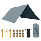 Free Soldier Camping Tarp Waterproof Portable Multifunctional Outdoor Traveling Awning Backpacking Shelter Rain Tarp (Blue Gray