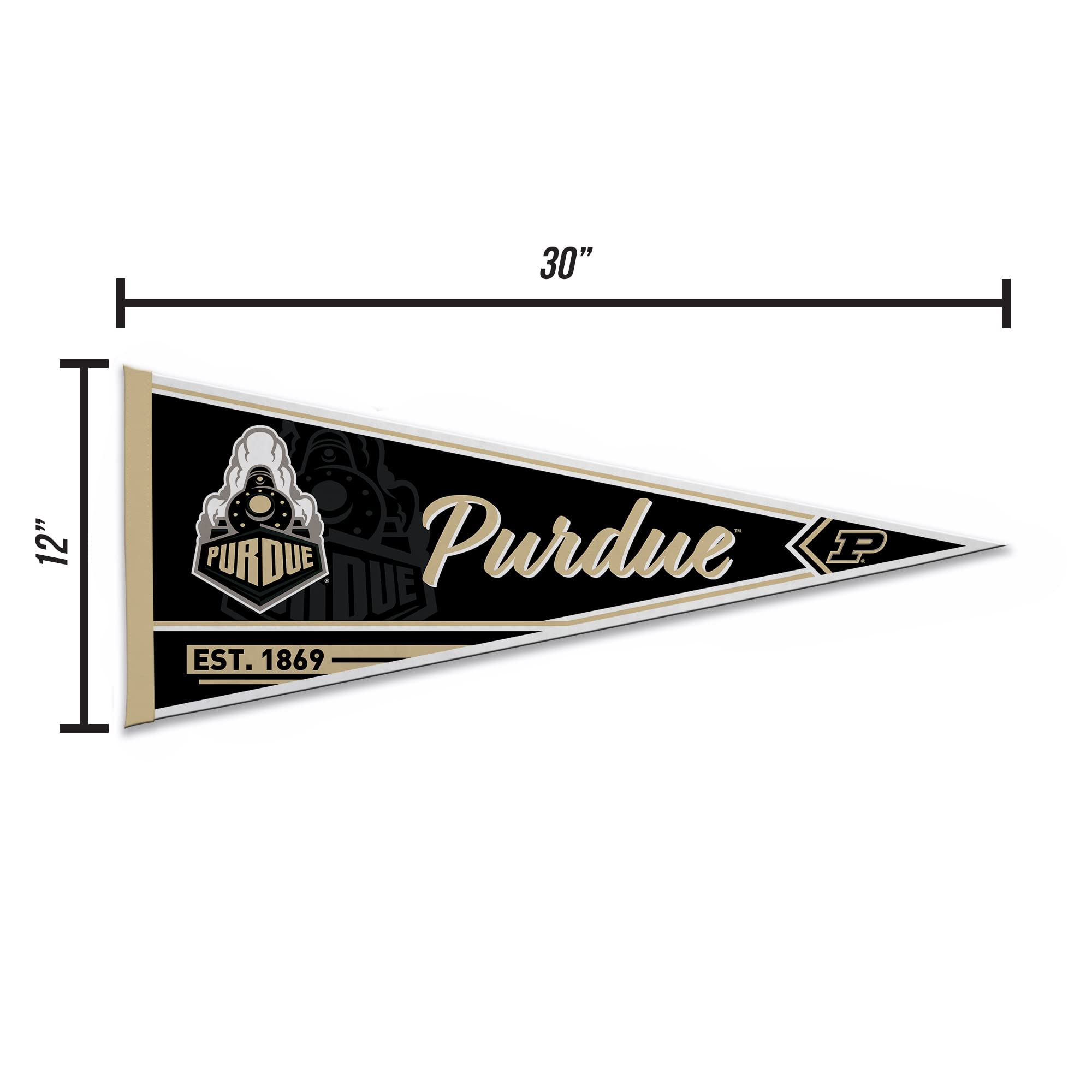 Rico Industries Ncaa Purdue Boilermakers Classic 12'' X 30'' Felt Wall D  Cor Pennant - Great For Home/Bed Room/Man Cave D  Cor