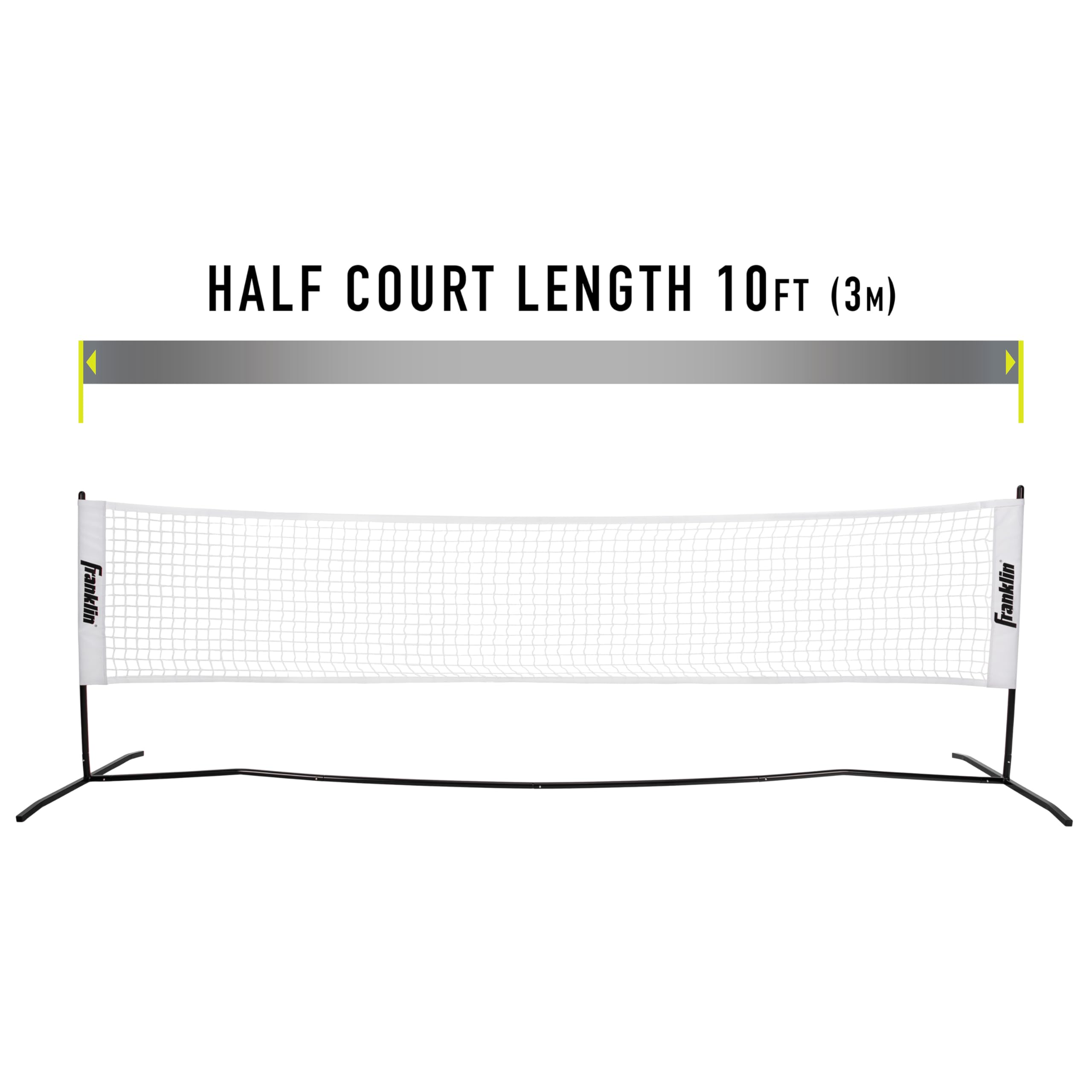Franklin Sports Half Court Size Pickleball Net - Includes 10Ft Net, (4) Paddles, And (6) X-40 Usa Pickleball Approved Pickleball