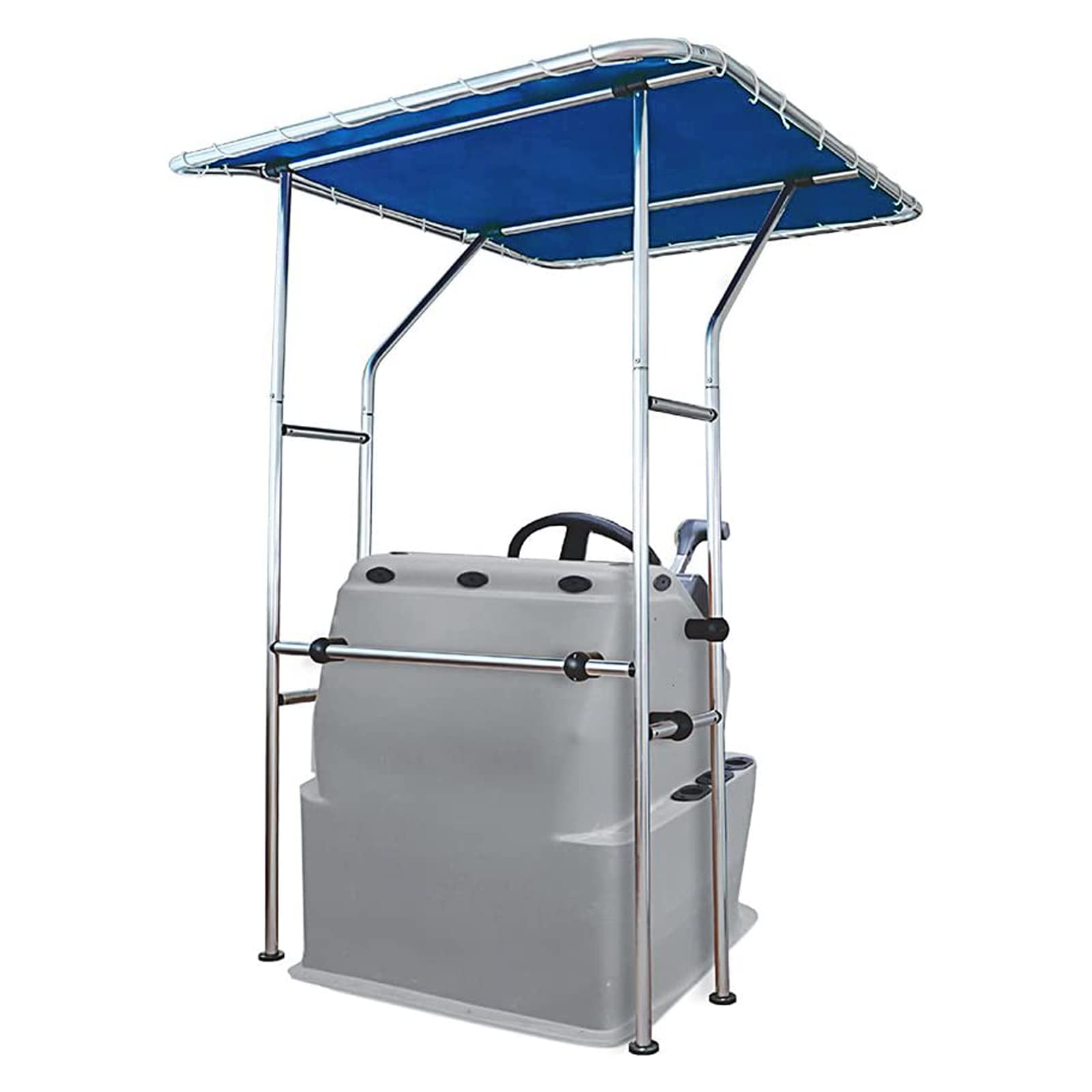 Seamander Boat T-Top For Center Console,Bimini Tops With 1'' Aluminum Tube (Pacific Blue)