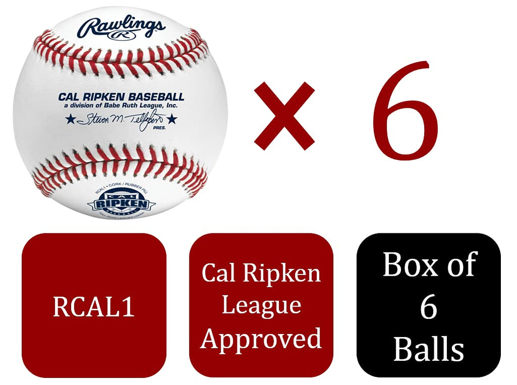 Rawlings  Cal Ripken League Baseballs  Competition Grade  Rcal1  Youth/14U  6 Count