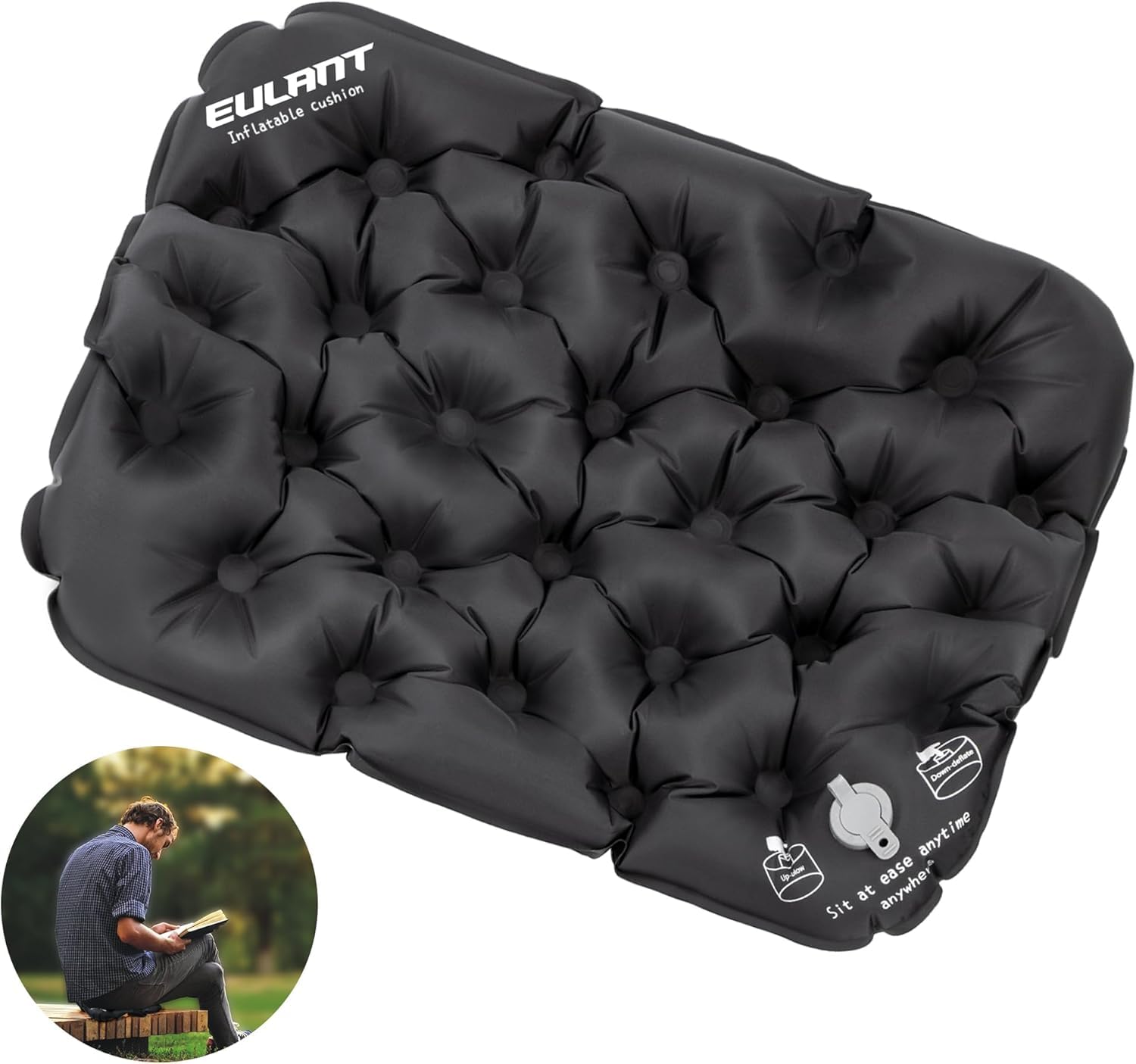 Eulant Lightweight Inflatable Seat Cushion Waterproof Air Cushions,Portable Travel Cushion Suitable For Camping Hiking Climbing