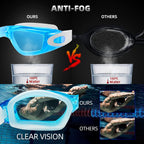 Uniswim Swim Cap And Goggles Set For Women Men With Anti Fog Glasses Clear Lens For Swimming (Aqua)